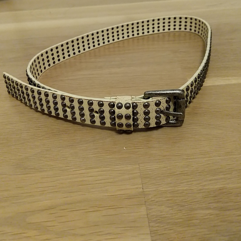 J. Crew | White studded belt
